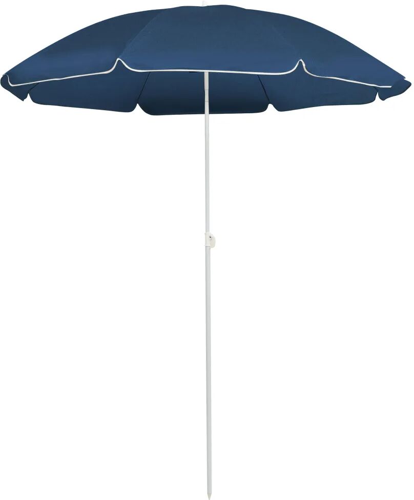 vidaXL Guarda-sol de exterior com poste de aço 180 cm azul