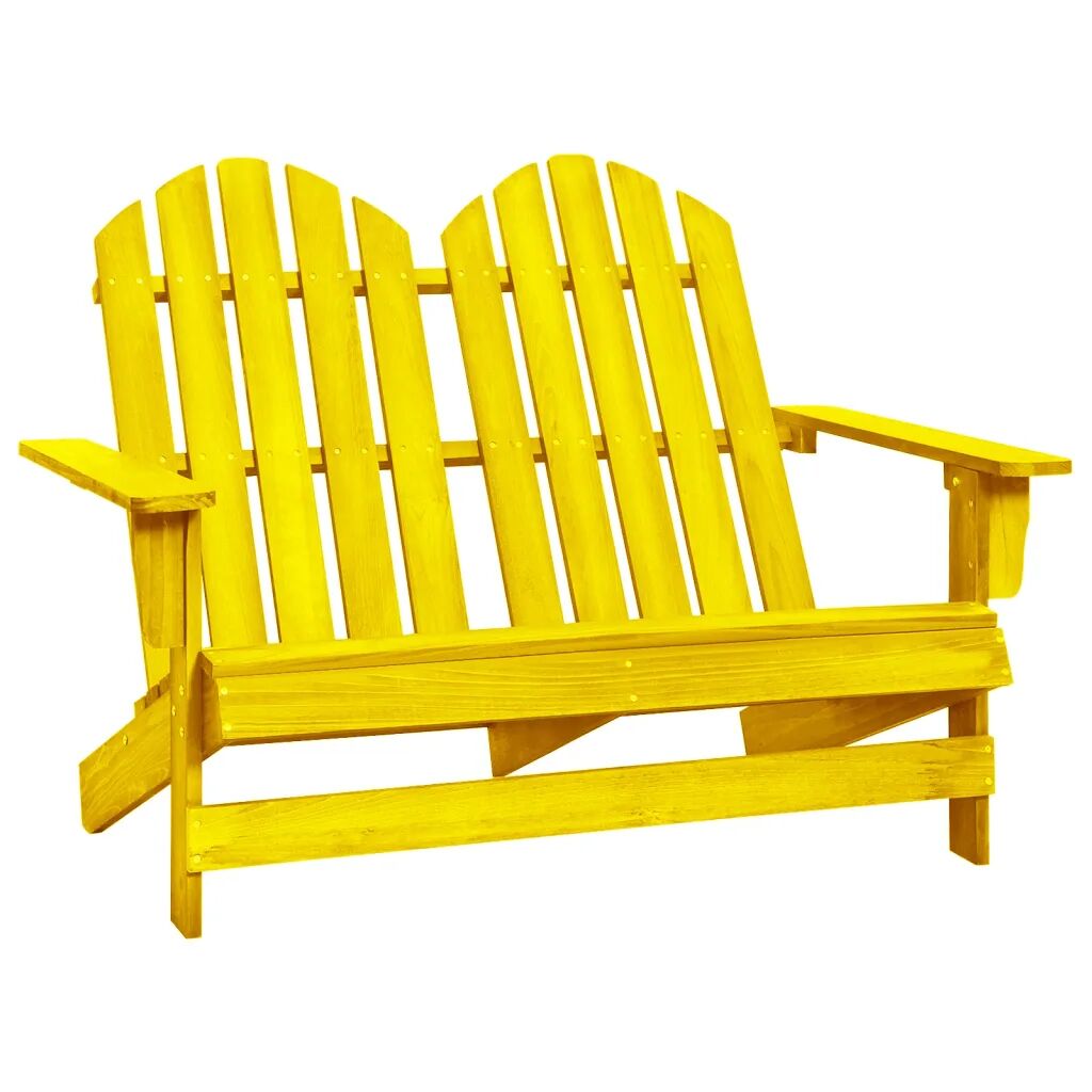 vidaXL Cadeira de jardim Adirondack 2 lugares abeto amarelo