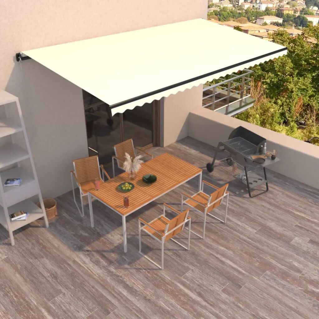 vidaXL Toldo retrátil manual 600x350 cm cor creme