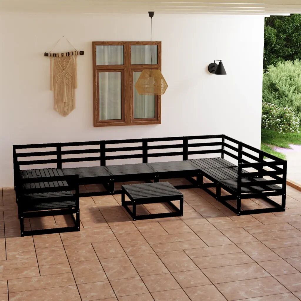 vidaXL 10 pcs conjunto lounge de jardim pinho maciço