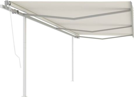 Vidaxl Toldo Retrátil Automático (Bege Creme - Tecido - 6x3 m)