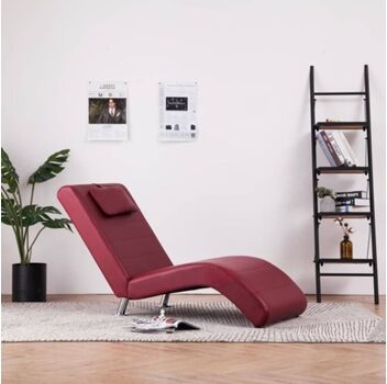 Vidaxl Chaise Longe 281280 Couro Artificial Vermelho