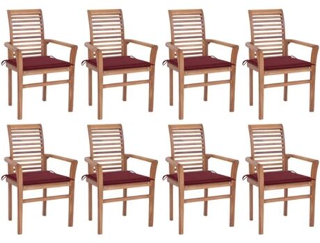 Vidaxl Conjunto 8 Cadeiras de Exterior Dobráveis 3072982 (62x56,5x94 cm - Madeira)