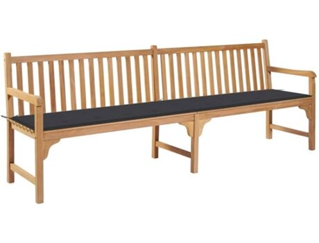 Vidaxl Banco de Jardim c/Almofada 3062889 (240x62,5x90 cm - Madeira de Teca)