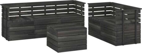 Vidaxl Conjunto Lounge 6 Peças 3063748 (Cinzento - Madeira - 65 x 65 x 71.5 cm)