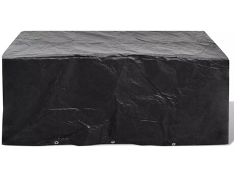 Vidaxl Cobertura Móveis de Jardim 8 Ilhós (Preto - Plástico - 180 x 140 x 90 cm)