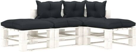 Vidaxl Conjunto de Jardim Lounge 3052385 (Cinzento - Madeira - 70x67.5x60.8 cm - 4 Peças)