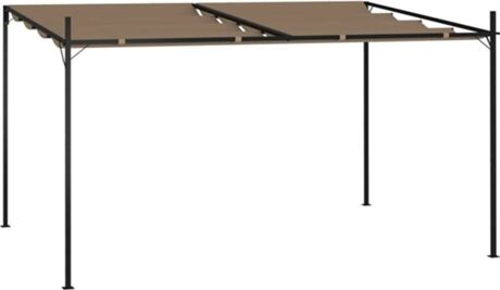 Vidaxl Pérgola (Cinzento-Acastanhado - Tecido - 400x300x233 cm)