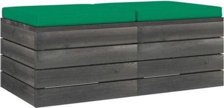 Vidaxl Otomano Com Almofadão 3061712 (Verde - Madeira - 60 x 60 x 41.5 cm)