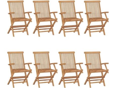 Vidaxl Conjunto 8 Cadeiras de Jardim (55x60x89 cm - Madeira)