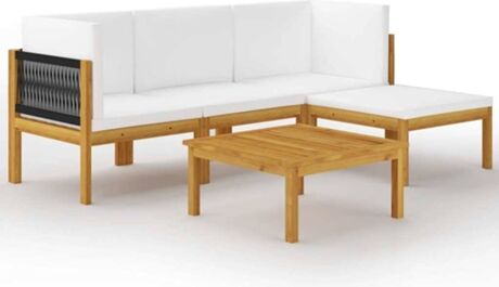 Vidaxl Conjunto de Jardim Lounge 3057879 (Castanho - Madeira de Acácia - 63x63x30 cm - 5 Peças)