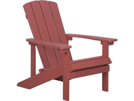 Beliani Cadeiras de Jardim Adirondack (Vermelho - Madeira Plástica - 88x75x88 cm)