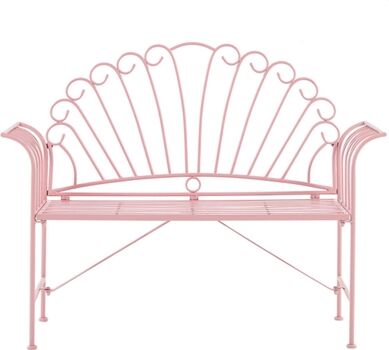 Beliani Banco de Jardim Cavinia (Rosa - Metal - 46x125x97 cm)