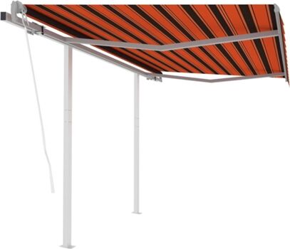 Vidaxl Toldo Retrátil Automático (Laranja - Tecido - 3.5x2.5 m)