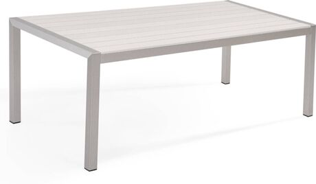 Beliani Mesa de Exterior Vernio 213421 (Branco - Alumínio - 180x90x76 cm)