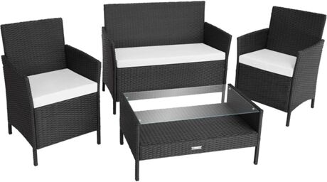 Tectake Conjunto de Jardim (Preto - Aço - 55.5x53x84 cm)