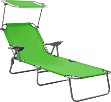 Vidaxl Espreguiçadeiras Toldo 310335 Verde (Tela - 71.5 x 188 x 27 cm)