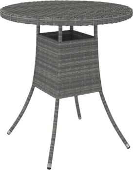 Vidaxl Mesa de Jardim (Cinzento - Rattan - 70x73 cm)