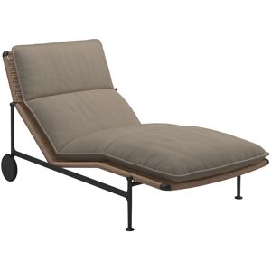 Gloster - Zenith Lounger - Meteor - Fabric Grade B - Blend Sand - Meteor - Solstolar Och Solsängar - Trä