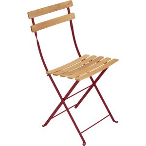 Fermob - Bistro Natural Chair, Chili - Röd - Balkong- Och Caféstolar - Metall/trä