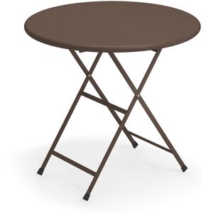 Emu - Arc En Ciel Folding Round Table, Indian Brown - Brun - Balkong- Och Cafébord - Metall