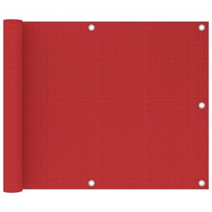 vidaXL Balkongskärm röd 75x500 cm HDPE