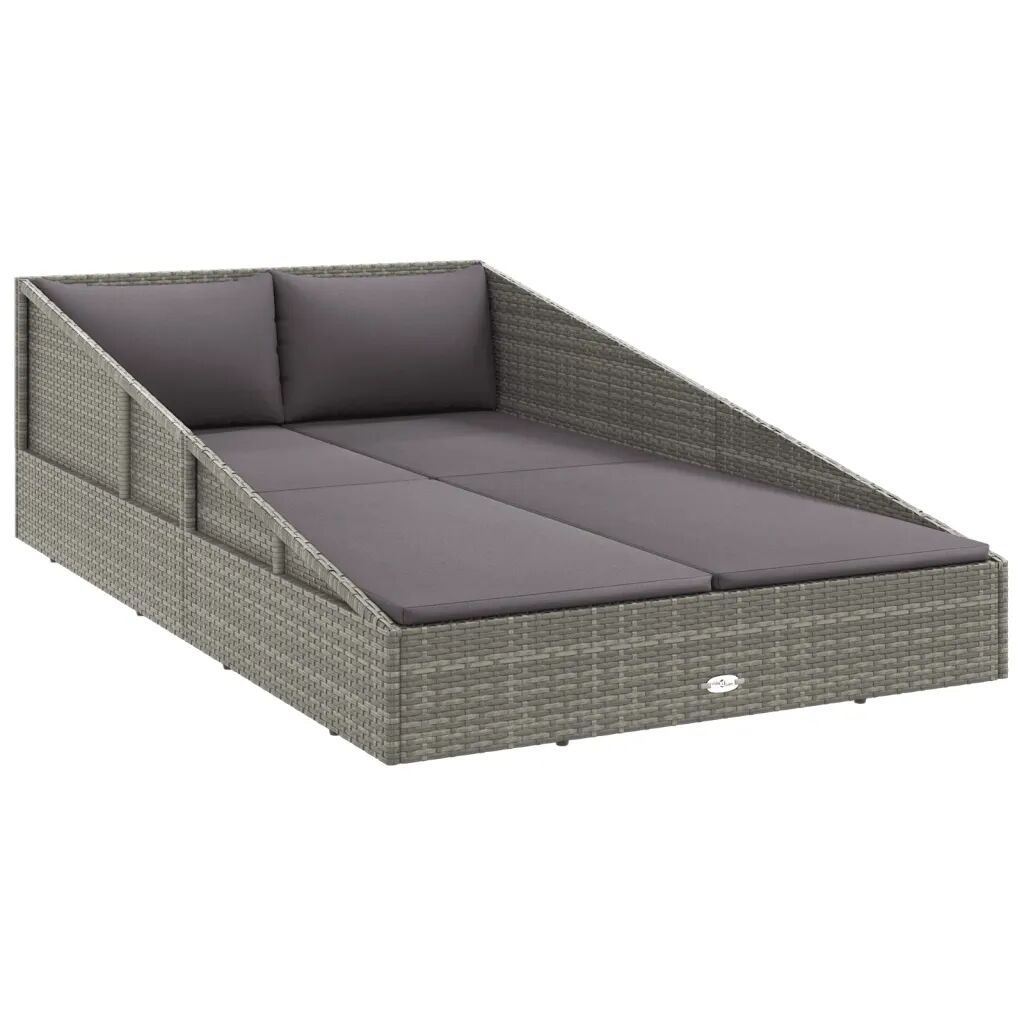 vidaXL Záhradná posteľ sivá 200x139 cm polyratan