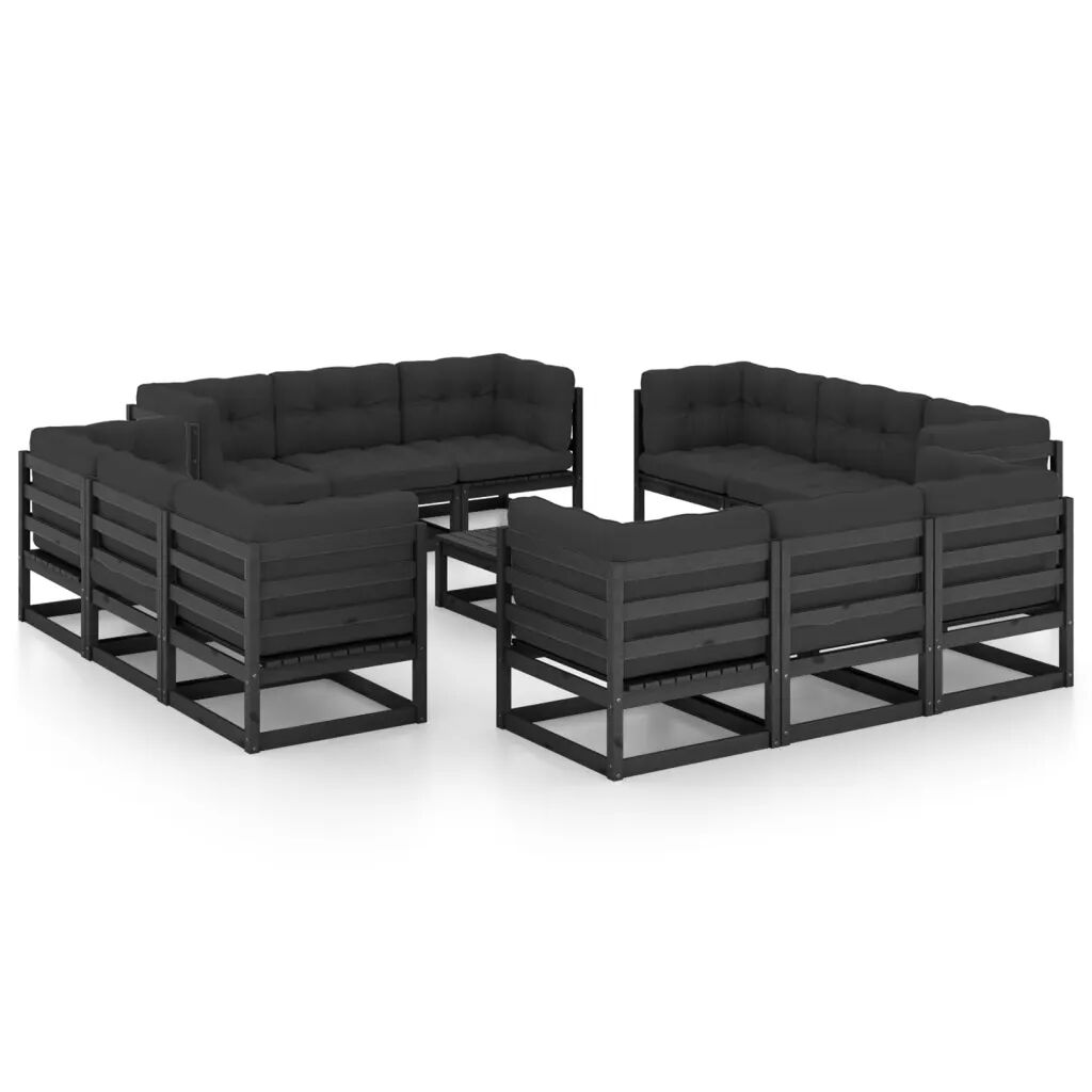 vidaXL 13-dielny záhradný sedací set s podložkami masívna borovica