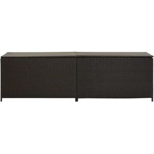 Ebern Designs Garden Storage Box Poly Rattan 200X50x60 Cm Grey black/brown 60.0 H x 200.0 W x 50.0 D cm