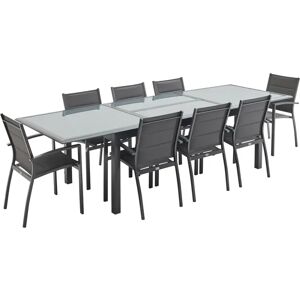 Ebern Designs Arvinder 8 Seater Dining Set gray 75.0 H x 200.0 W x 100.0 D cm