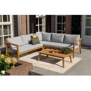 Corrigan Studio Daylesford Teak 5 - Person Sectional Sofa Set brown/white