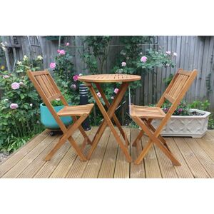 17 Stories Kashmeir Bistro Set FSC 100% Acacia Wood Natural Colour (2 chairs + 1 table) brown/white 41.2 W x 50.0 D cm