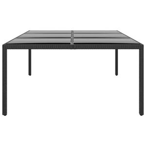 Ebern Designs Garden Table Poly Rattan Furniture black 75.0 H x 200.0 W x 150.0 D cm