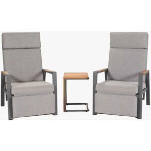 Pacific Lifestyle Stockholm Metal 2 - Person Seating Group with Cushions gray