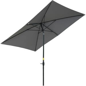 Freeport Park McCook 3m x 2m Rectangular Traditional Parasol gray 248.0 H x 300.0 W x 200.0 D cm