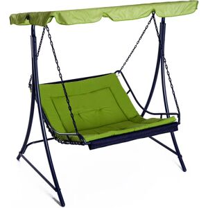 2 Seater Canopy Swing Chair Garden Hammock Bench Outdoor Lounger Green - Green - Outsunny