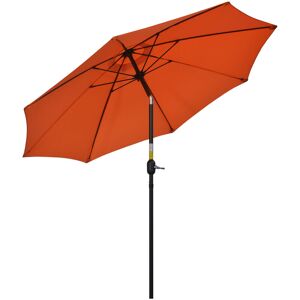 2.6M Patio Umbrella Outdoor Sunshade Canopy w/ Tilt and Crank Orange - Orange - Outsunny