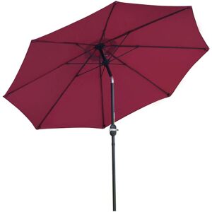 2.7M Patio Umbrella Outdoor Sunshade Canopy w/ Tilt and Crank Wine Red - Wine Red - Outsunny