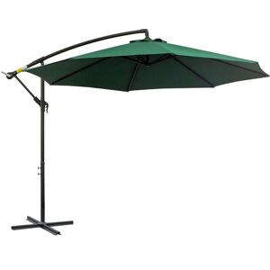 Outsunny - 3m Garden Banana Parasol Cantilever Umbrella w/Crank& Base green - green
