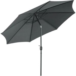 Outsunny 3(m) Patio Umbrella Outdoor Sunshade Canopy w/ Tilt & Crank Dark Grey