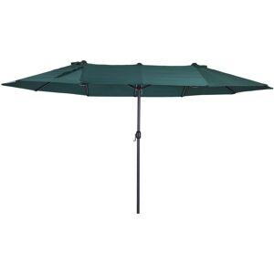 Outsunny - 4.6M Garden Patio Umbrella Canopy Parasol Sun Shade w/o Base Dark Green - Dark Green