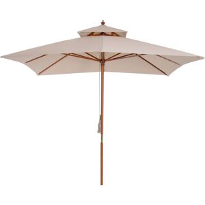 Outsunny - Patio Parasol Garden Sun Umbrella Sunshade Bamboo Beige - Beige