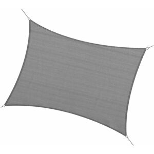 Sun Shade Sail Rectangle hdpe Canopy uv Protection, Charcoal Grey 5m x 4m - Charcoal grey - Outsunny