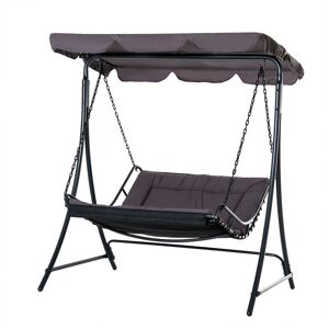 Outsunny 2 Seater Canopy Swing Chair Garden Hammock Bench Grey