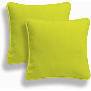 ARLINENS (16x16", Lime Green) Set of 2 Plain 100% Cotton Soft Decorative Square Cushion C