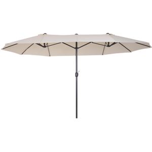 Outsunny Sun Umbrella Canopy Double-sided Crank Sun Shade Shelter 4.6M Beige