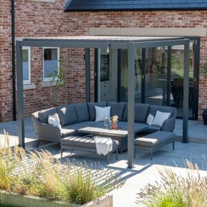 Harbour Lifestyle PergoSTET 3m x 3m Steel Square Pergola in Grey