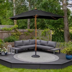 Harbour Lifestyle Styx 3m x 2m Rectangular Deluxe Wooden Parasol in Black