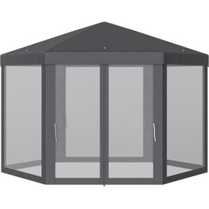 Outsunny 4M Canopy Rentals, Netting Party Tent Patio Canopy Outdoor Event Shelter for Activities, Shade Resistant, Grey