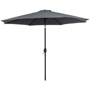 Outsunny 3(m) Tilting Parasol Garden Umbrellas, Outdoor Sun Shade with 8 Ribs, Tilt and Crank Handle for Balcony, Bench, Garden, Dark Grey